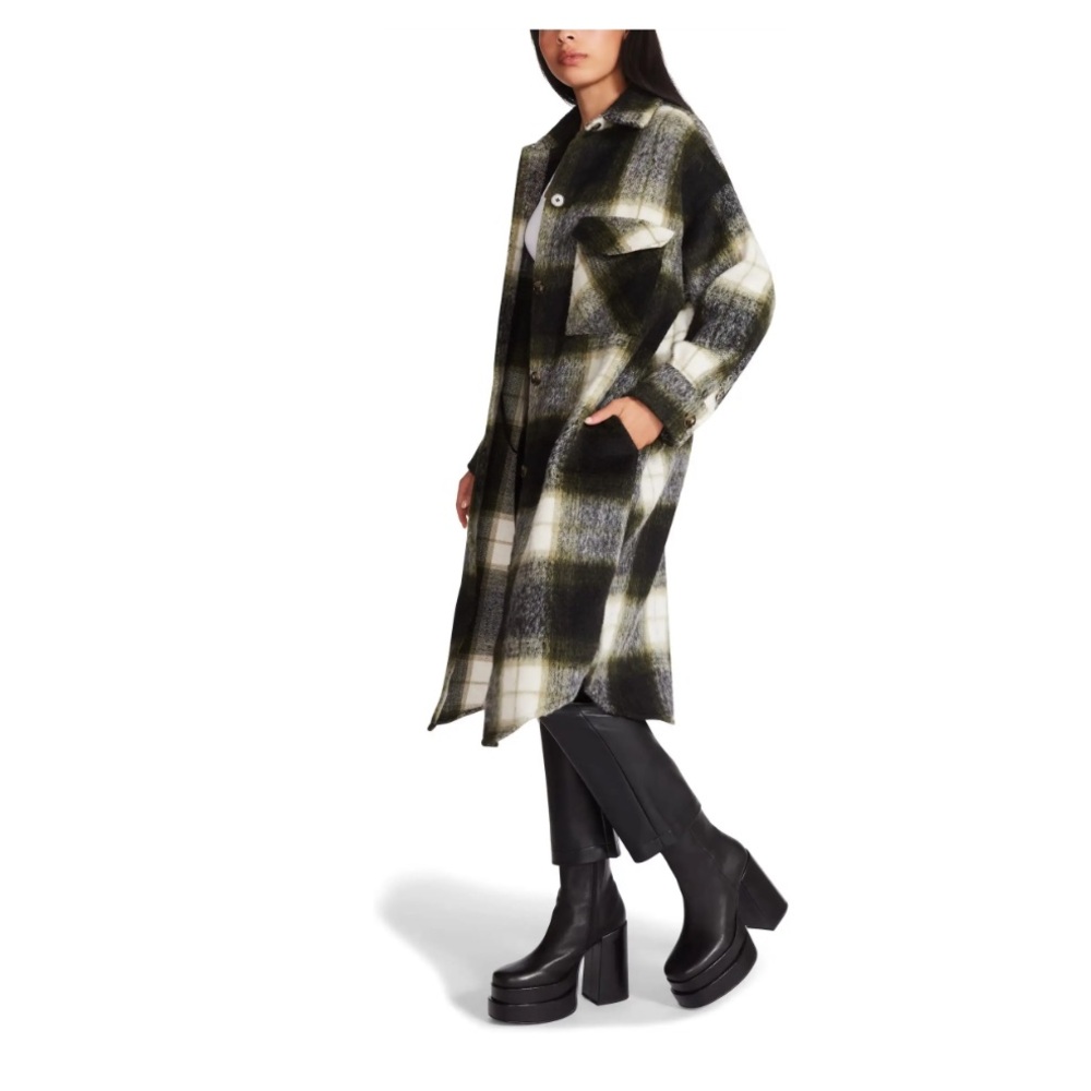 Steve Madden Ladies' Long plaid Shirt Jacket “shacket” - Picture 5 of 6